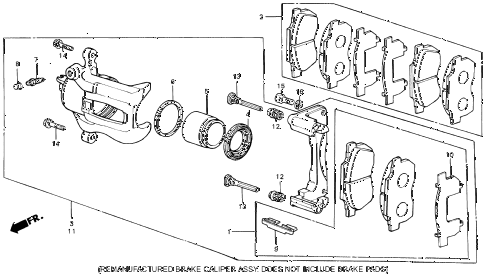 1986 civic DX(1500) 3 DOOR 5MT FRONT BRAKE CALIPER diagram 1986 civic DX(1500) 3 DOOR 5MT FRONT BRAKE CALIPER diagram