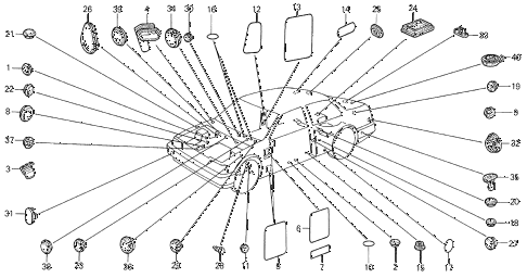 1986 civic DX(1500) 3 DOOR 5MT GROMMET - PLUG diagram