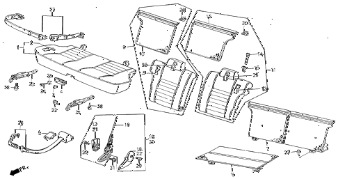 1985 civic S(1500) 3 DOOR 5MT REAR SEAT - SEAT BELT (2) 3DR diagram 1985 civic S(1500) 3 DOOR 5MT REAR SEAT - SEAT BELT (2) 3DR diagram
