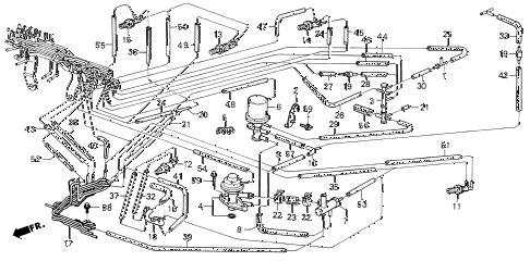 1985 civic GL 4 DOOR 5MT CARBURETOR TUBING (2) diagram