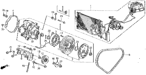 1986 civic DX(1500) 3 DOOR 5MT A/C COMPRESSOR (KEIHIN) diagram 1986 civic DX(1500) 3 DOOR 5MT A/C COMPRESSOR (KEIHIN) diagram