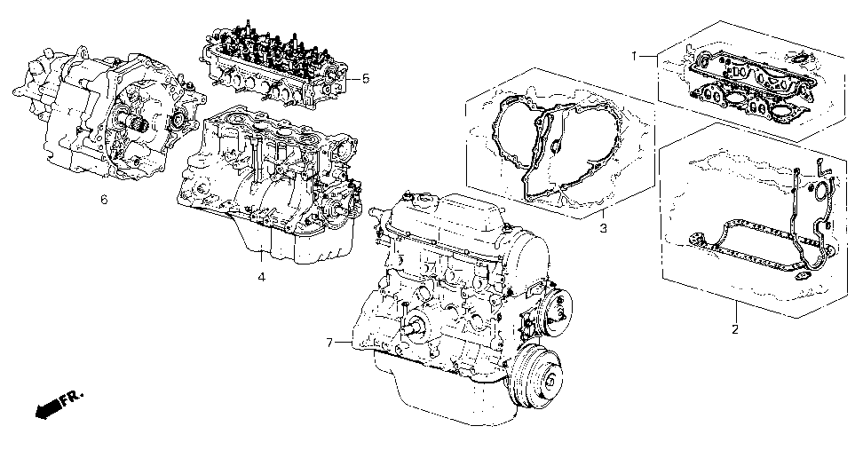 10002-PE0-662 - ENGINE ASSY., BLOCK (EV1035)
