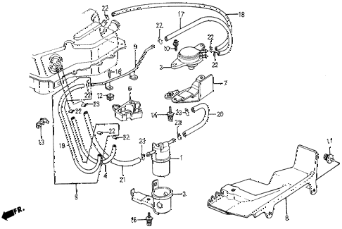 1987 civic WV 5 DOOR 5MT FUEL STRAINER - FUEL TUBING diagram 1987 civic WV 5 DOOR 5MT FUEL STRAINER - FUEL TUBING diagram
