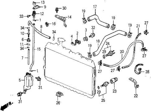 1987 civic WV 5 DOOR 5MT RADIATOR HOSE diagram 1987 civic WV 5 DOOR 5MT RADIATOR HOSE diagram