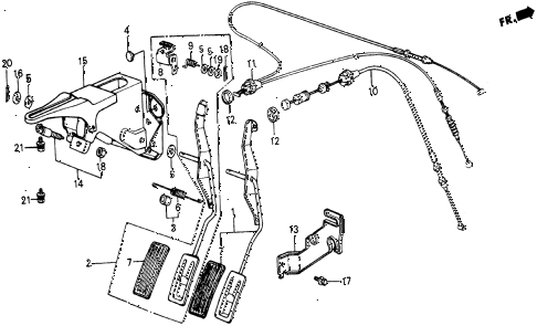 1985 civic DX 5 DOOR 3AT ACCELERATOR PEDAL diagram 1985 civic DX 5 DOOR 3AT ACCELERATOR PEDAL diagram