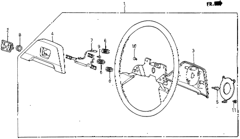 1985 civic DX 5 DOOR 3AT STEERING WHEEL (2) diagram