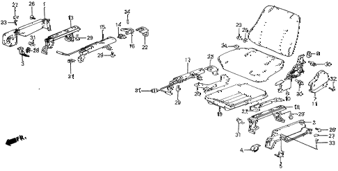 1985 civic DX 5 DOOR 5MT FRONT SEAT COMPONENTS diagram 1985 civic DX 5 DOOR 5MT FRONT SEAT COMPONENTS diagram