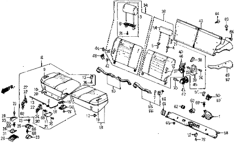 1985 civic DX 5 DOOR 3AT REAR SEAT - SEAT BELT WAGON diagram 1985 civic DX 5 DOOR 3AT REAR SEAT - SEAT BELT WAGON diagram