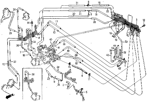 1985 civic DX 5 DOOR 5MT INSTALL PIPE - TUBES diagram