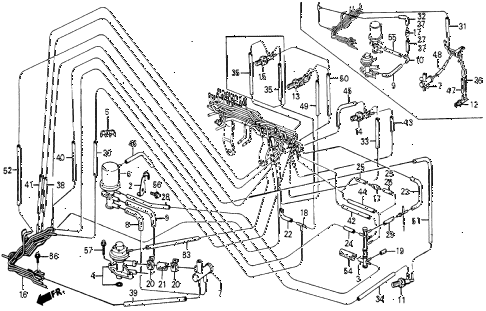 1985 civic DX 5 DOOR 5MT AIR VALVE - TUBING diagram