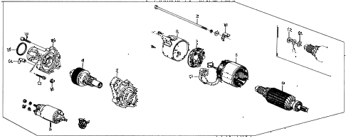 1985 civic DX 5 DOOR 5MT STARTER MOTOR (MITSUBA) diagram