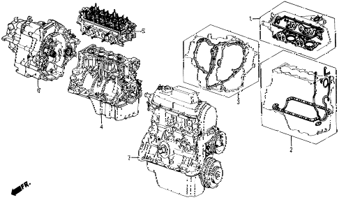 1985 civic DX 5 DOOR 3AT GASKET KIT - ENGINE ASSY. diagram 1985 civic DX 5 DOOR 3AT GASKET KIT - ENGINE ASSY. diagram