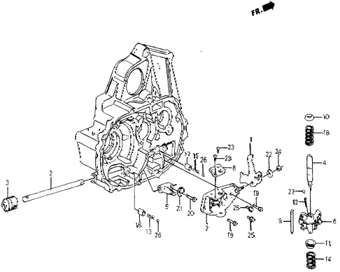 1985 civic DX 5 DOOR 5MT MT SHIFT ARM - SHIFT ROD diagram
