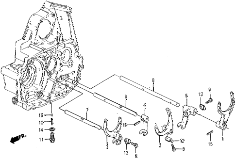 1985 civic DX 5 DOOR 5MT MT SHIFT FORK - SETTING SCREW diagram