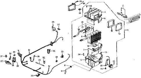 1985 civic DX 5 DOOR 5MT A/C COOLING UNIT (SANDEN) diagram