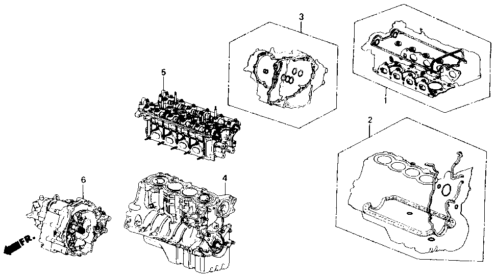 10002-PG7-660KA - ENGINE ASSY., BLOCK (D16A1-015)