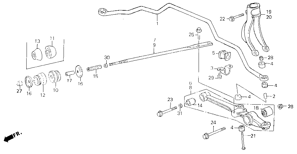 51312-SD4-020 - RUBBER, STABILIZER END