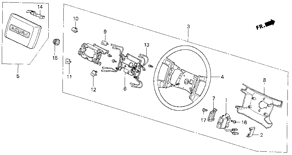 78529-SG0-A01 - HOOK, STEERING COVER