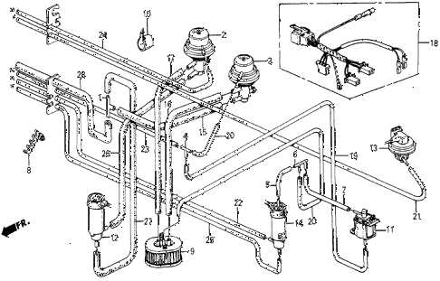 1986 civic 4WD 5 DOOR 5MT NO. 2 CONTROL BOX TUBES diagram