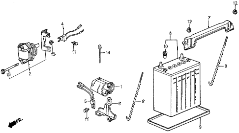 1986 civic 4WD 5 DOOR 5MT IGNITION COIL - BATTERY diagram