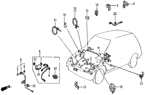 1986 civic 4WD 5 DOOR 5MT CABIN WIRE HARNESS diagram