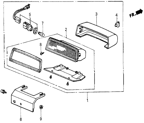 1986 civic 4WD 5 DOOR 5MT HIGH-MOUNT STOP LIGHT diagram