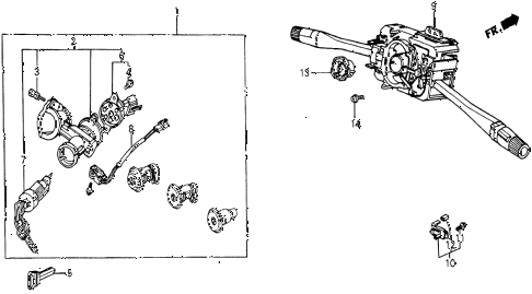 1986 civic 4WD 5 DOOR 5MT STEERING WHEEL SWITCH diagram