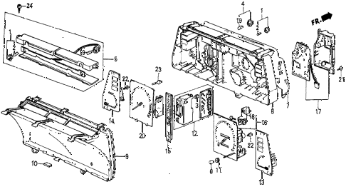 1986 civic 4WD 5 DOOR 5MT METER COMPONENTS (NS) diagram