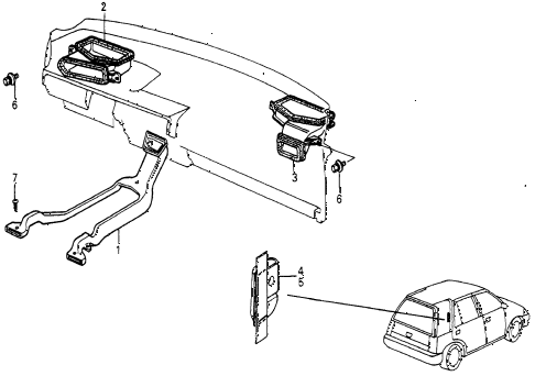 1986 civic 4WD 5 DOOR 5MT HEATER DUCT diagram