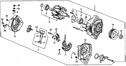 1986 civic 4WD 5 DOOR 5MT ALTERNATOR diagram