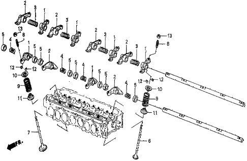 1986 civic 4WD 5 DOOR 5MT VALVE - ROCKER ARM diagram