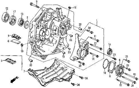 1985 civic 4WD 5 DOOR 5MT MT CLUTCH HOUSING diagram 1985 civic 4WD 5 DOOR 5MT MT CLUTCH HOUSING diagram