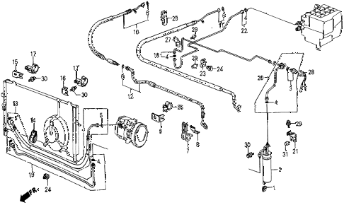 1986 civic 4WD 5 DOOR 5MT A/C HOSES - PIPES (KEIHIN) diagram