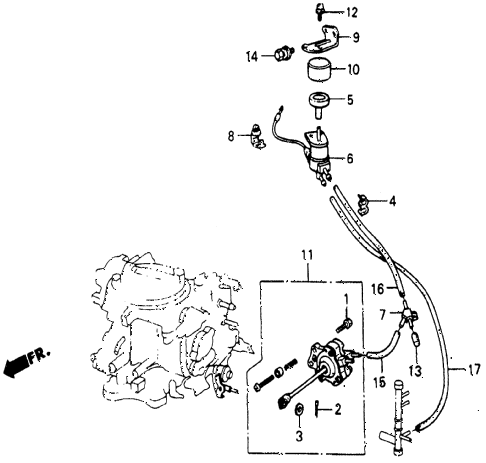 1986 civic 4WD 5 DOOR 5MT A/C VALVE - TUBING (KEIHIN) diagram