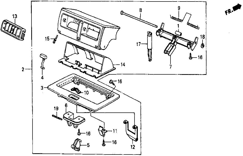 66418-SB0-000 - STOPPER, GLOVE BOX LID