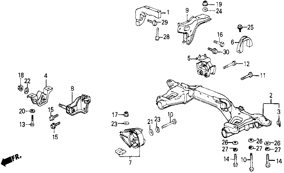 90505-SD9-000 - WASHER, RR. ENGINE MOUNTING