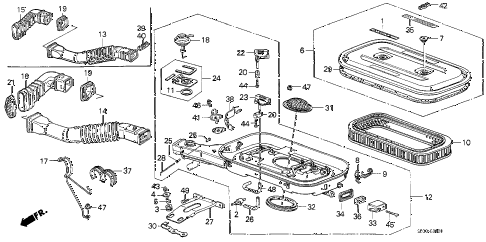 1986 accord DX 4 DOOR 5MT AIR CLEANER (CARBURETOR) diagram