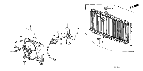 1986 accord DX 4 DOOR 5MT RADIATOR (TOYO) diagram 1986 accord DX 4 DOOR 5MT RADIATOR (TOYO) diagram