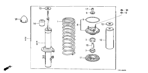 1986 accord LXI 4 DOOR 4AT FRONT SHOCK ABSORBER diagram