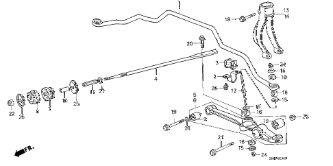 1986 accord LXI 4 DOOR 4AT FRONT LOWER ARM diagram