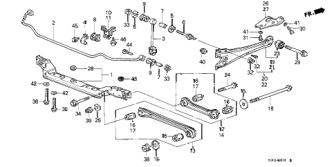 1986 accord LXI 4 DOOR 4AT REAR LOWER ARM diagram