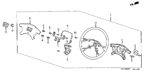 1986 accord DX 4 DOOR 5MT STEERING WHEEL (TOKYO SEAT) (1) diagram