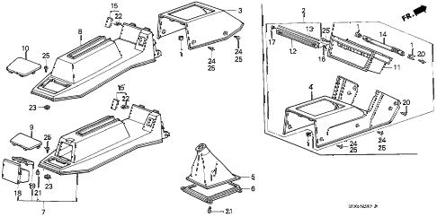 1986 accord LXI 4 DOOR 4AT CONSOLE (1) diagram