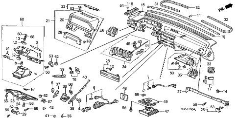 1986 accord LXI 3 DOOR 5MT INSTRUMENT PANEL diagram