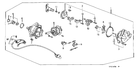 1986 accord DX 4 DOOR 5MT DISTRIBUTOR (CARB.) (HITACHI) diagram