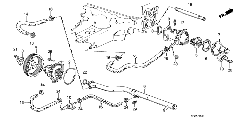 1986 accord DX 4 DOOR 5MT WATER PUMP (CARBURETOR) diagram
