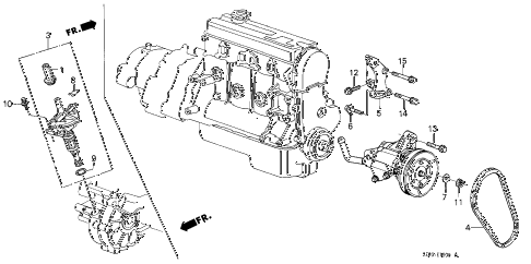 1986 accord LXI 3 DOOR 5MT P.S. PUMP - SPEED SENSOR diagram