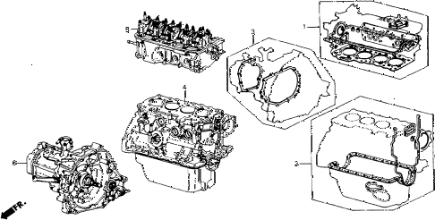 1986 accord DX 4 DOOR 5MT GASKET KIT diagram