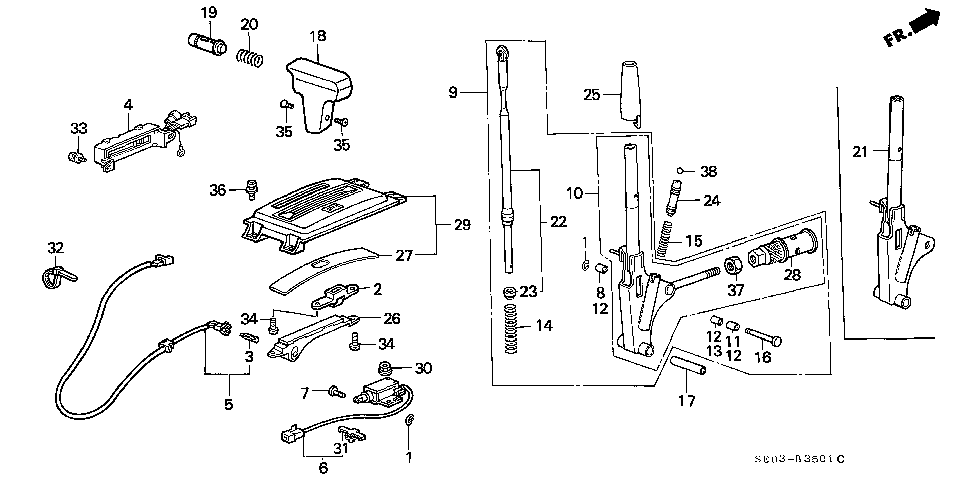 54361-SE0-A40 - PIPE, CONTROL WIRE ADJUSTING