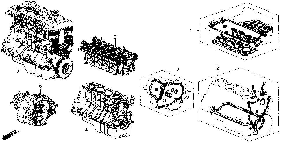 10002-PK2-663 - ENGINE ASSY., BLOCK (B20A5-015)